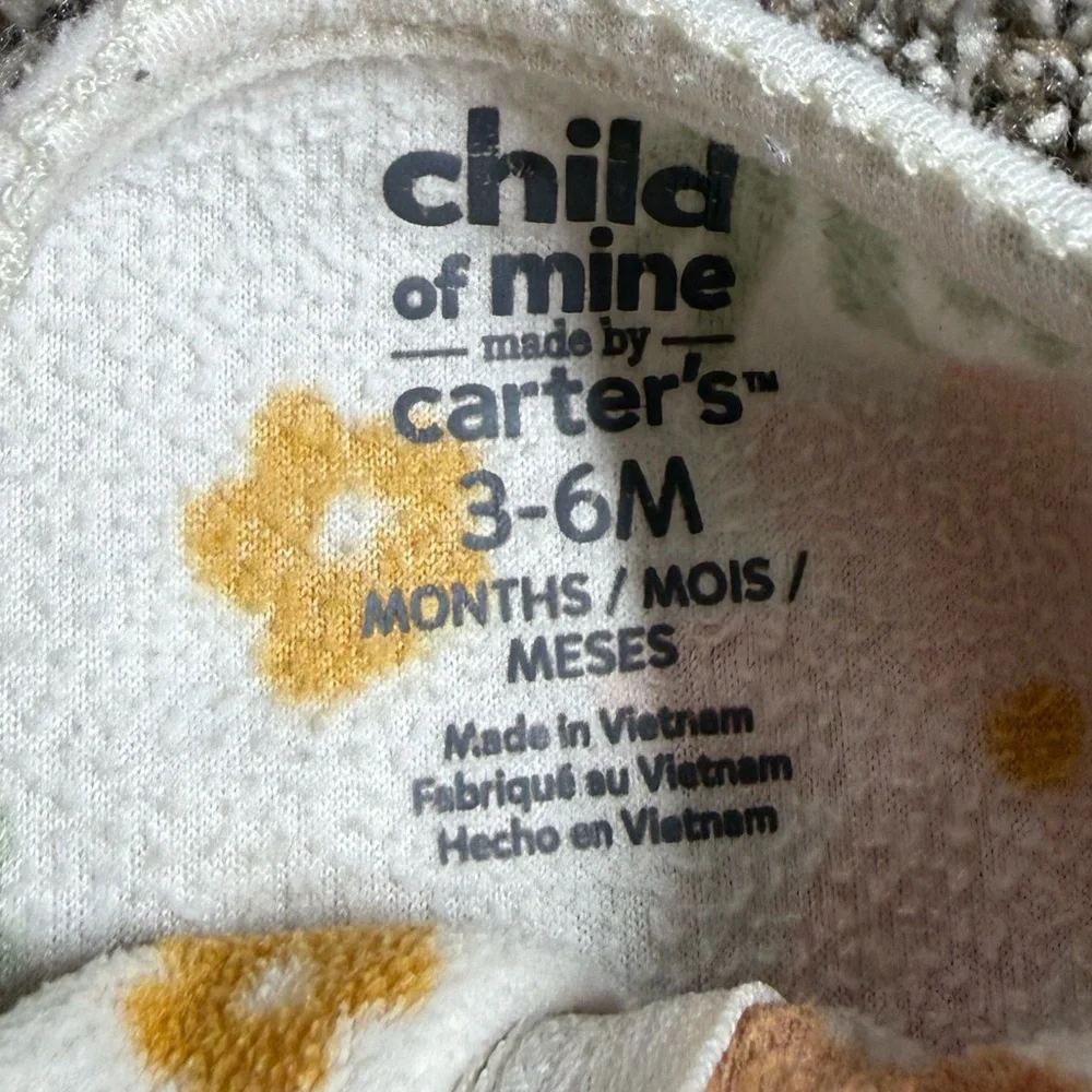 Carter's Baby Girl Floral Fleece Footie Pajamas Size 3-6 Months